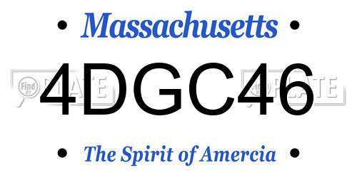4DGC46 Massachusetts License Plate