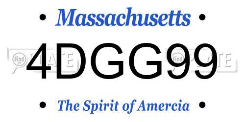 4DGG99 Massachusetts License Plate