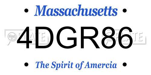 4DGR86 Massachusetts License Plate