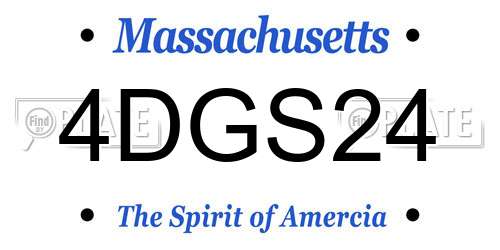 4DGS24 Massachusetts License Plate