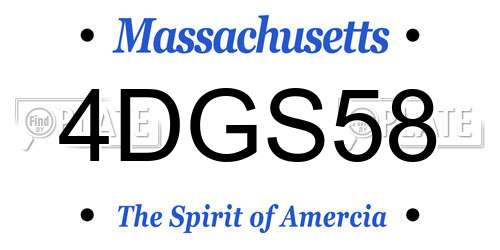 4DGS58 Massachusetts License Plate
