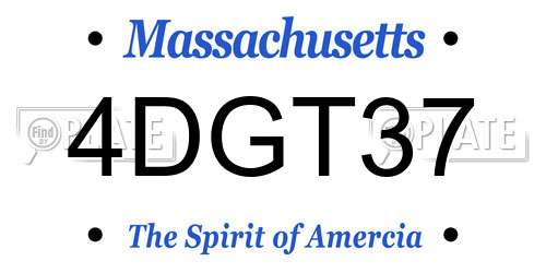 4DGT37 Massachusetts License Plate