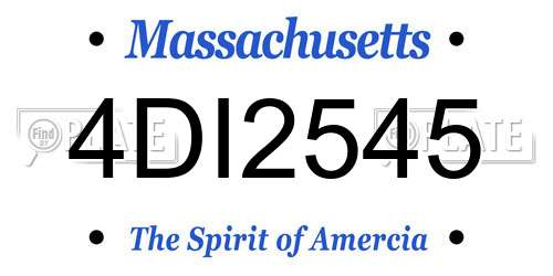 4DI2545 Massachusetts License Plate