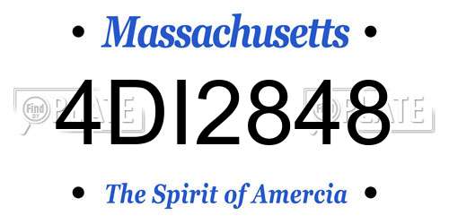 4DI2848 Massachusetts License Plate