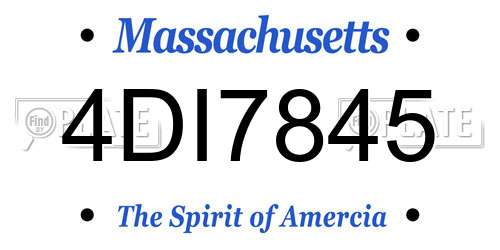 4DI7845 Massachusetts License Plate