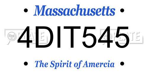 4DIT545 Massachusetts License Plate