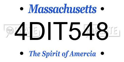 4DIT548 Massachusetts License Plate