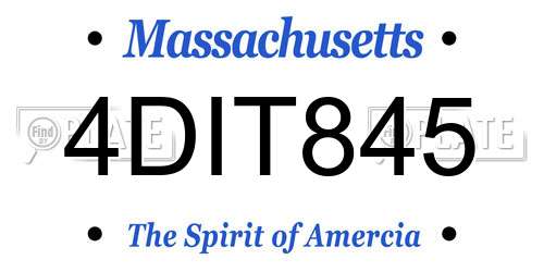 4DIT845 Massachusetts License Plate