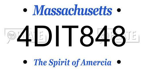 4DIT848 Massachusetts License Plate