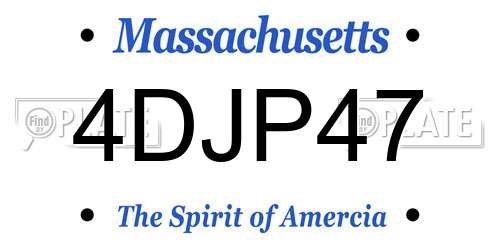 4DJP47 Massachusetts License Plate