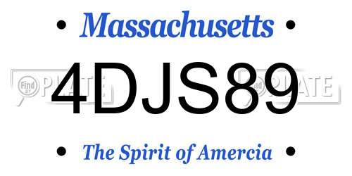 4DJS89 Massachusetts License Plate