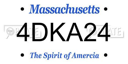 4DKA24 Massachusetts License Plate