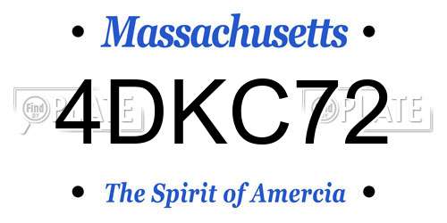 4DKC72 Massachusetts License Plate