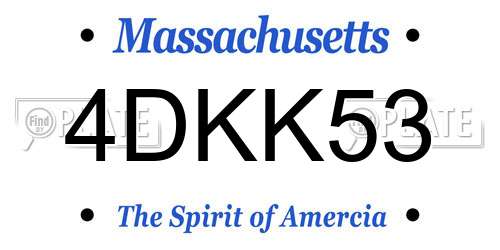 4DKK53 Massachusetts License Plate