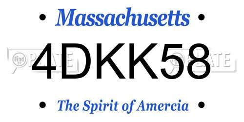 4DKK58 Massachusetts License Plate