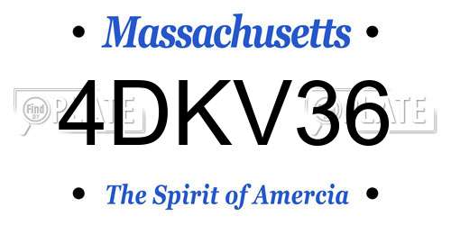 4DKV36 Massachusetts License Plate