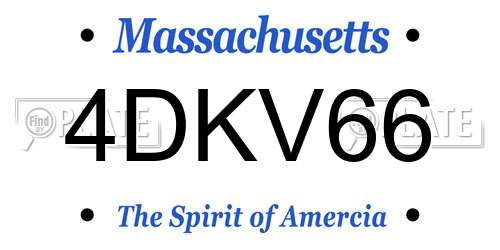 4DKV66 Massachusetts License Plate