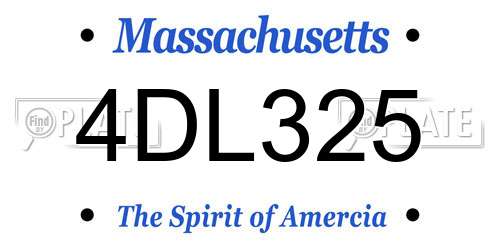 4DL325 Massachusetts License Plate