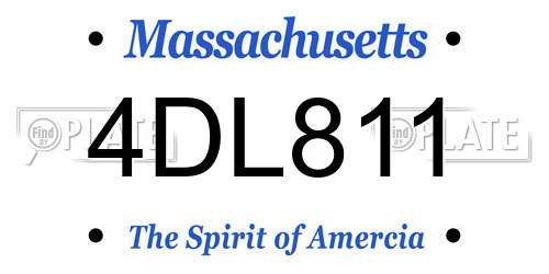 4DL811 Massachusetts License Plate