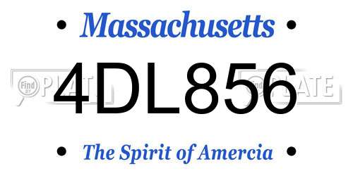 4DL856 Massachusetts License Plate