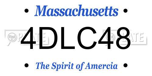4DLC48 Massachusetts License Plate