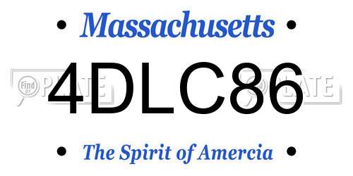 4DLC86 Massachusetts License Plate
