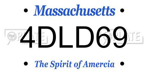 4DLD69 Massachusetts License Plate