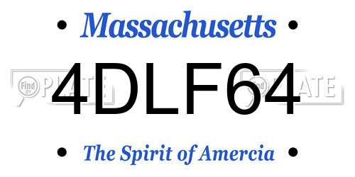 4DLF64 Massachusetts License Plate