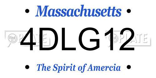 4DLG12 Massachusetts License Plate