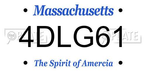 4DLG61 Massachusetts License Plate