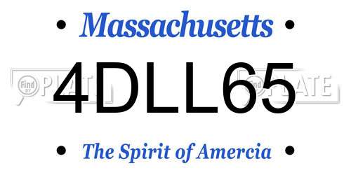 4DLL65 Massachusetts License Plate