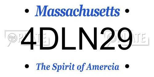 4DLN29 Massachusetts License Plate