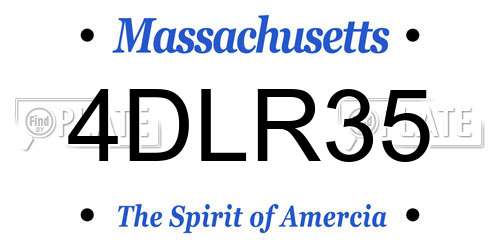 4DLR35 Massachusetts License Plate