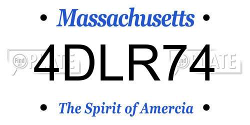 4DLR74 Massachusetts License Plate
