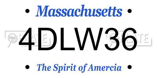 4DLW36 Massachusetts License Plate