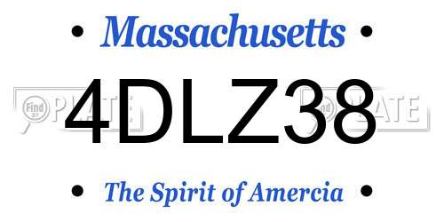 4DLZ38 Massachusetts License Plate