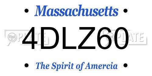 4DLZ60 Massachusetts License Plate