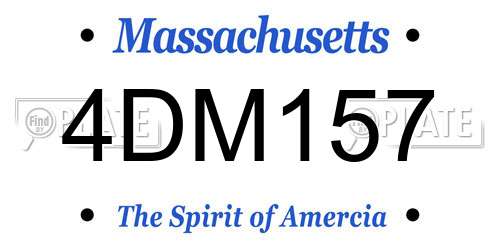 4DM157 Massachusetts License Plate