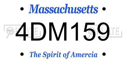 4DM159 Massachusetts License Plate