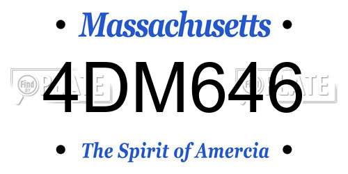 4DM646 Massachusetts License Plate
