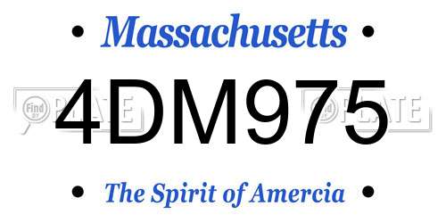 4DM975 Massachusetts License Plate