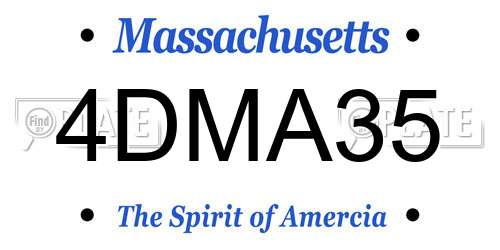 4DMA35 Massachusetts License Plate