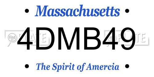 4DMB49 Massachusetts License Plate