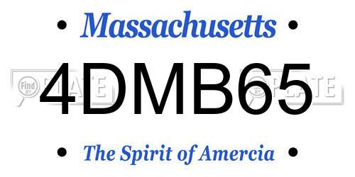 4DMB65 Massachusetts License Plate