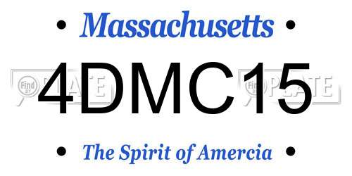4DMC15 Massachusetts License Plate