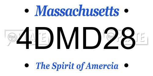 4DMD28 Massachusetts License Plate