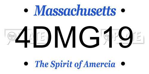 4DMG19 Massachusetts License Plate
