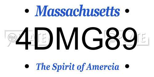 4DMG89 Massachusetts License Plate