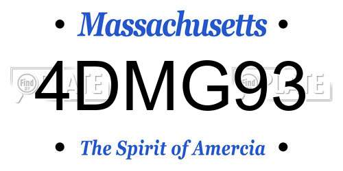 4DMG93 Massachusetts License Plate