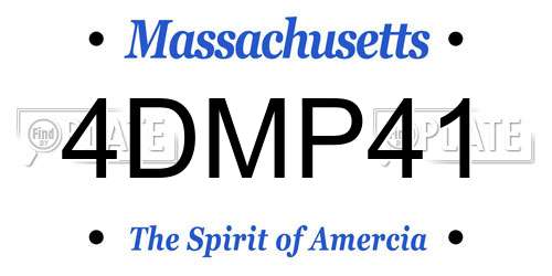 4DMP41 Massachusetts License Plate